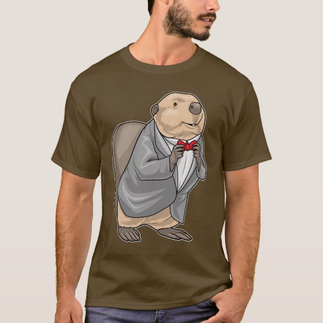 Camiseta Boda Beaver Groom Suit (Anverso)
