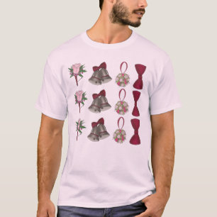 Camiseta Boda Bells Rosa de novia Flower Bowtie Tee