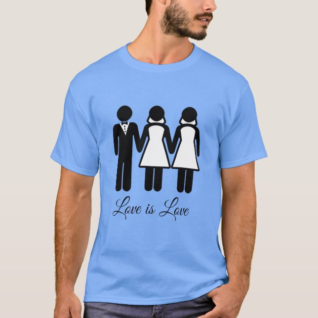 CAMISETA BODA BISEXUAL EL AMOR ES AMOR (Anverso)