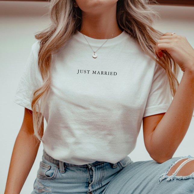 Camiseta Boda blanco y negro minimalista "recién casado" (Subido por el creador)