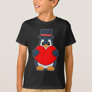 Camiseta Boda Corazón Adorno Pingüino