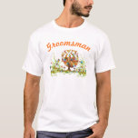 Camiseta Boda de bifurcación lateral del bosque encantado<br><div class="desc">Tonos de la Tierra con un tronco marrón Árbol de Flores Folksy Colección de Bodas de Flor Silvestre con todos los colores: Naranja de Terracota Rosa Elegancia Amarilla Coral y Fiesta de Bodas de Flores Azules. Imagina un árbol de remolinos romántico de primavera, verano o otoño en un bosque encantado...</div>