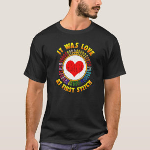 Camiseta Boda De Bordado Fue Amor Al Primer Stitch Crafte