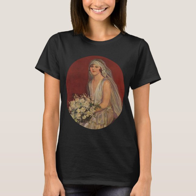 Camiseta Boda de época, retrato de novia victoriana (Anverso)