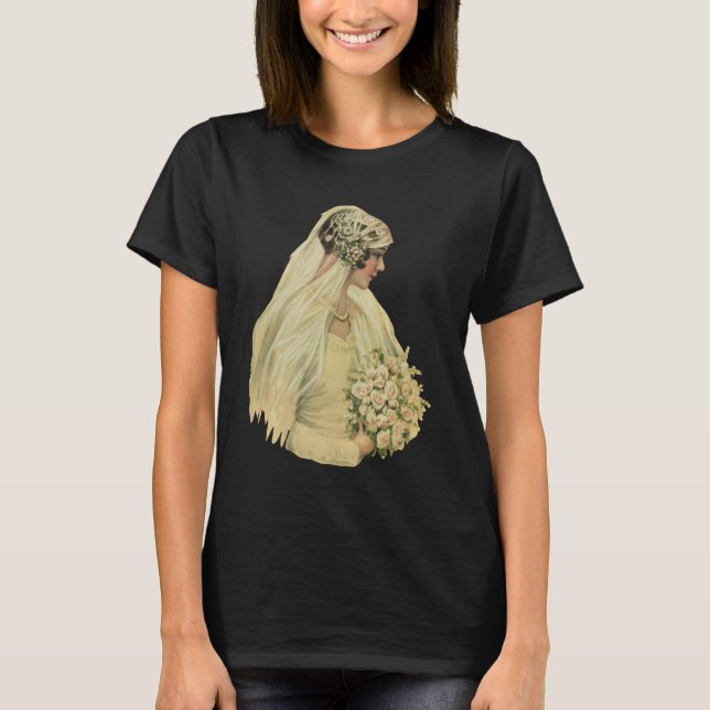 Camiseta Boda de época, retrato de novia victoriana (Anverso)