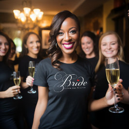 Camiseta Boda de escritura personalizada negra Future Mrs B