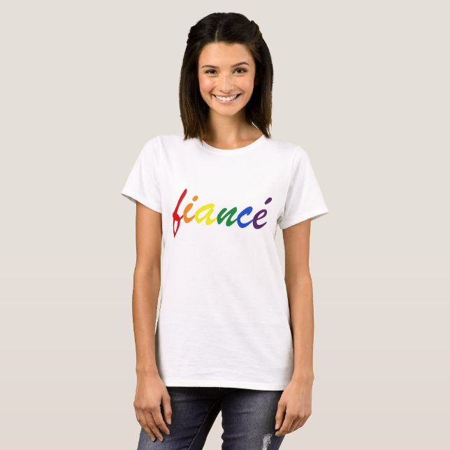 Camiseta BODA de Fianza Lesbiana Gay Orgullo LGBT Mensajes  (Anverso completo)
