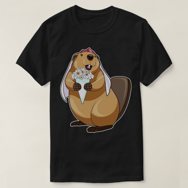 Camiseta Boda de flores de novia de Beaver (Diseño del anverso)