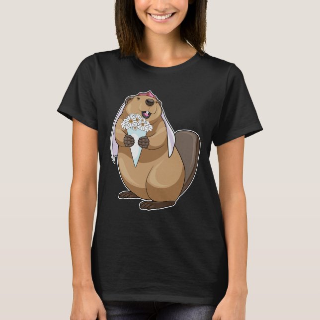 Camiseta Boda de flores de novia de Beaver (Anverso)