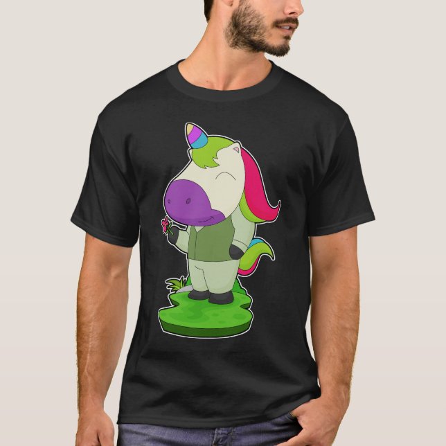 Camiseta Boda de flores de unicornio (Anverso)
