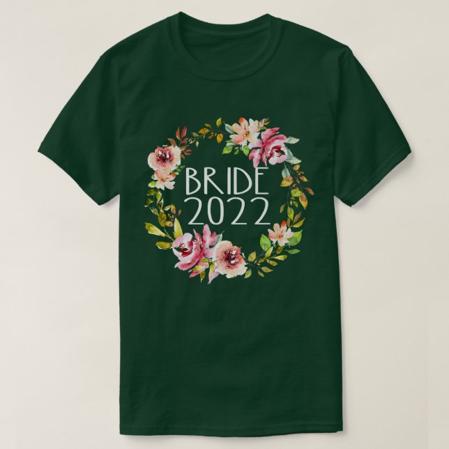 Camiseta Boda de flores florales Bride 2022 (Diseño del anverso)