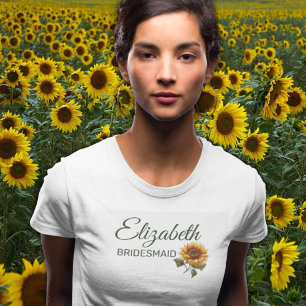 Camiseta Boda de girasol Hombra verde del bosque