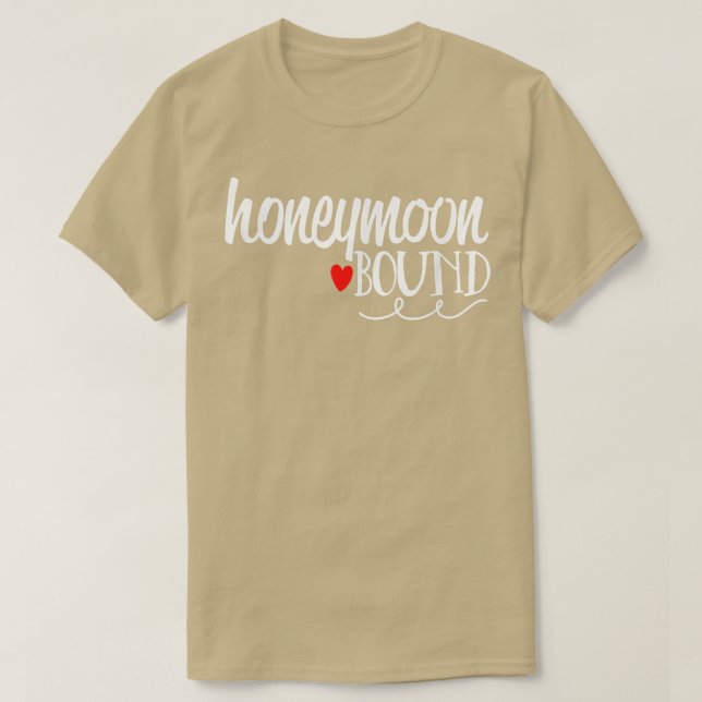 Camiseta Boda de Honeymoon Bound Cute Bride Groom (Diseño del anverso)