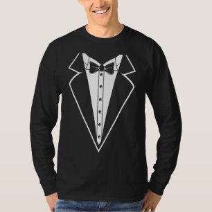 Camiseta Boda de la ceremonia de licenciatura blanca Tuxedo