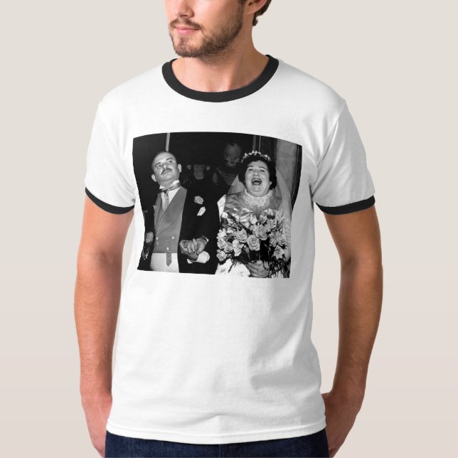 Camiseta Boda de la Vintage Feliz Novia (Anverso)