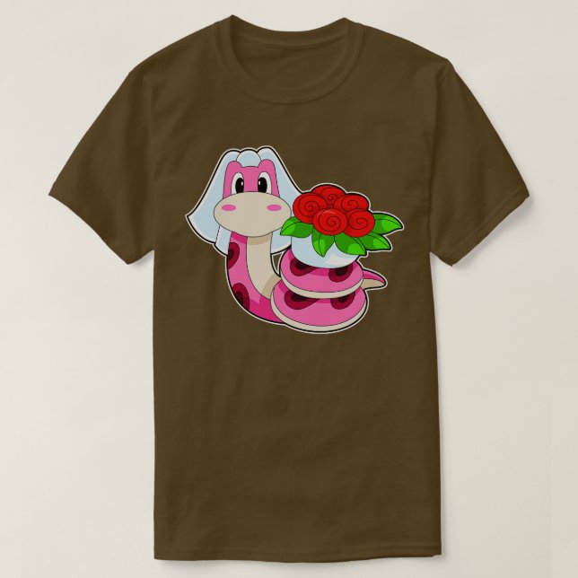 Camiseta Boda de las flores de novia de serpiente (Diseño del anverso)