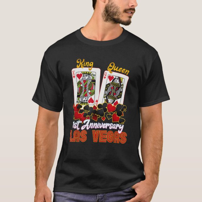Camiseta Boda de Las Vegas Primer Aniversario Pareja (Anverso)
