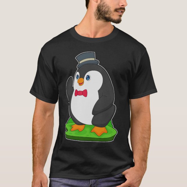 Camiseta Boda de lazo de aseo de pingüino (Anverso)