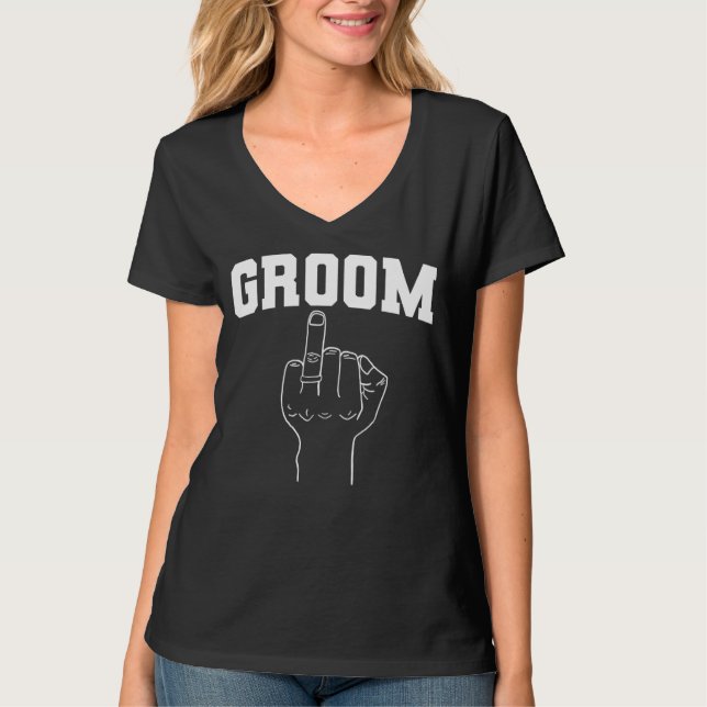 Camiseta Boda de luna de miel Bachelor de dedo Anillo de de (Anverso)