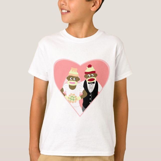 Camiseta Boda de mono de sock (Anverso)