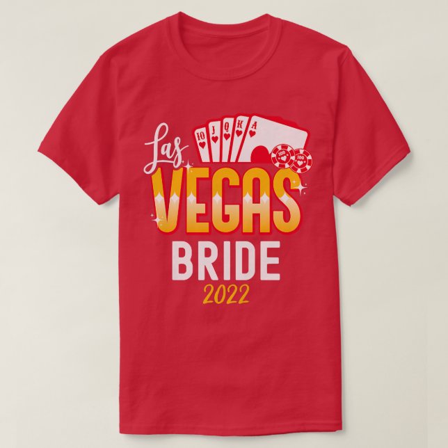 Camiseta Boda de mujer a juego Las Vegas 2022 Novia y N (Diseño del anverso)