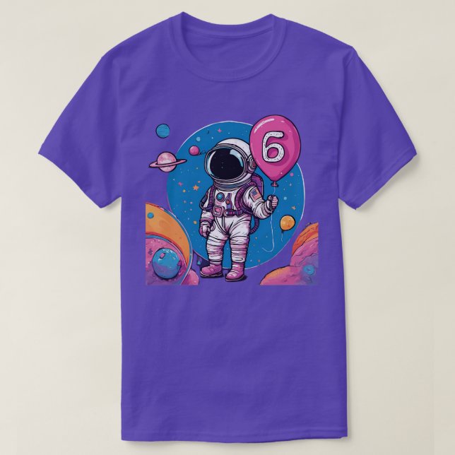 Camiseta Boda de niños de 6 años que ama el espacio de los  (Diseño del anverso)