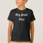 Camiseta Boda de nombre personalizado blanco negro portador<br><div class="desc">Hermosa caligrafía,  camiseta de Anillo blanco y negro. ¡Agrega tu nombre. Perfecto para la fiesta de bodas. Puedes personalizar con tu nombre.</div>