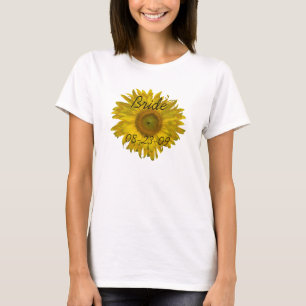 Camiseta Boda de novia de girasol amarillo