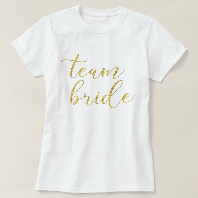 Camiseta Boda de novia del equipo Purpurina Gold (Diseño del anverso)