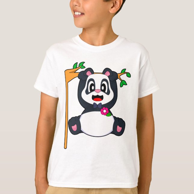 Camiseta Boda de pajarita de aseo de panda (Anverso)