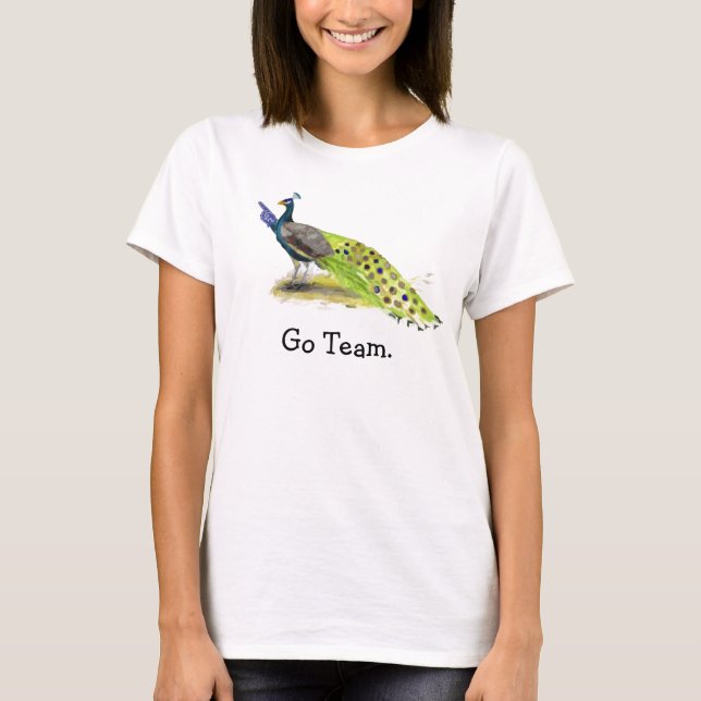 Camiseta Boda de pavo real, empleada de honor (Anverso)