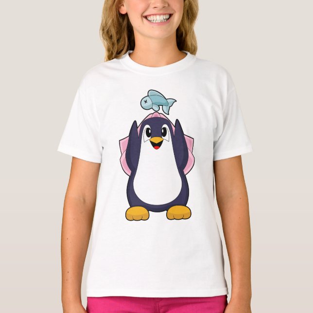 Camiseta Boda de pingüino con velo de novia (Anverso)