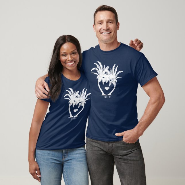 Camiseta Boda de Playa Palm Tree (Unisexo)