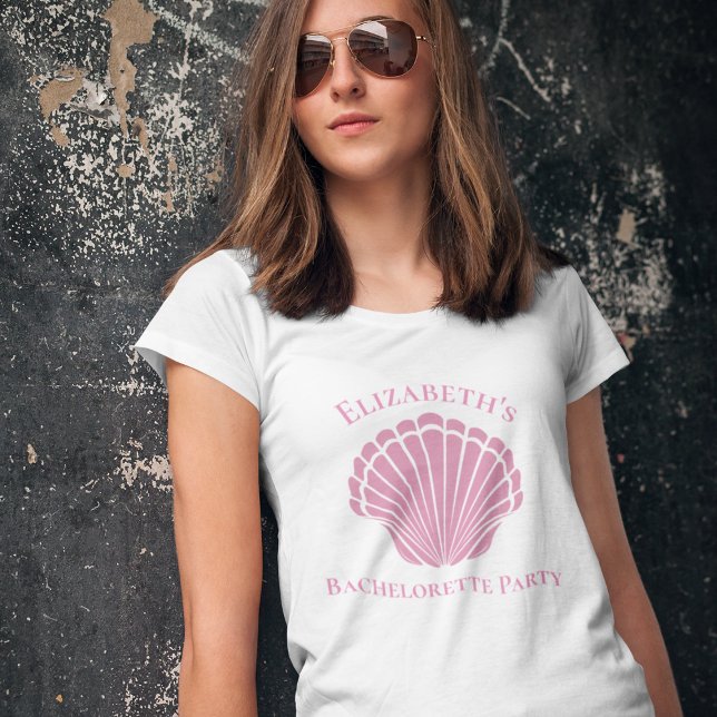 Camiseta Boda de playa personalizada de conchas marinas par (Subido por el creador)