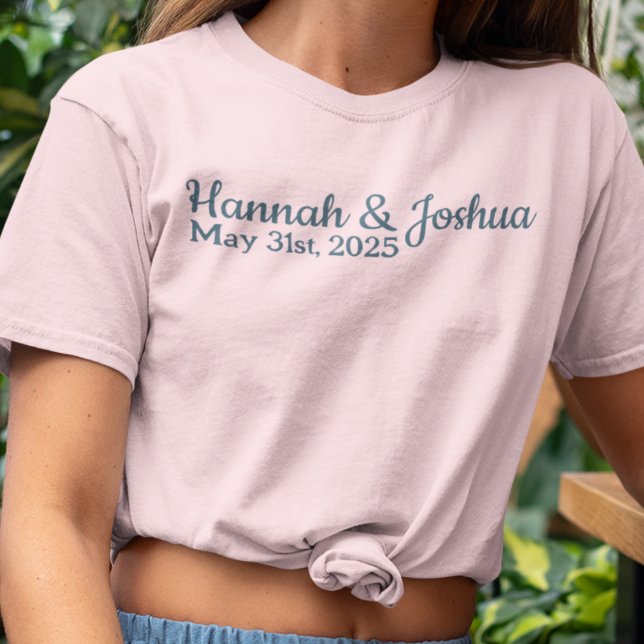 Camiseta Boda de texto de Boho azul profundo (Subido por el creador)