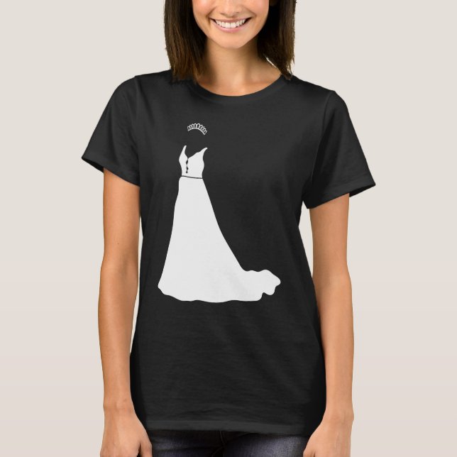 Camiseta Boda de vestido negro y blanco de novia (Anverso)