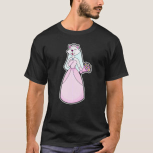 Camiseta Boda del Cat Bride Bunch de flores