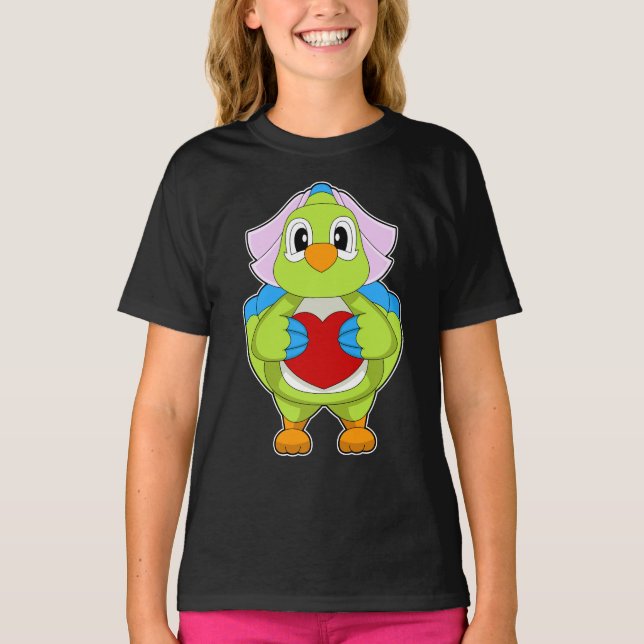 Camiseta Boda del corazón de la novia loro (Anverso)