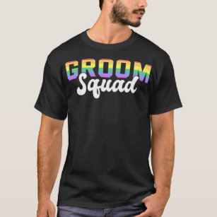 Camiseta Boda del Escuadrón Gay Groom Bachelor mejores amig