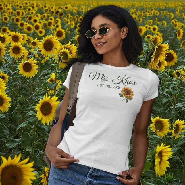 Camiseta Boda del girasol Novia Sra. (Subido por el creador)