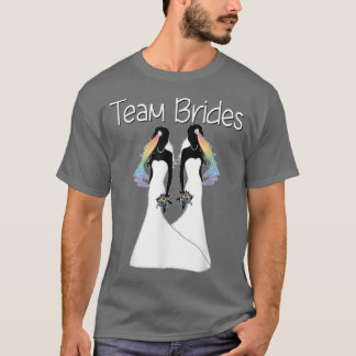 Camiseta Boda del orgullo gay Novia arcoiris lesbiana Bache