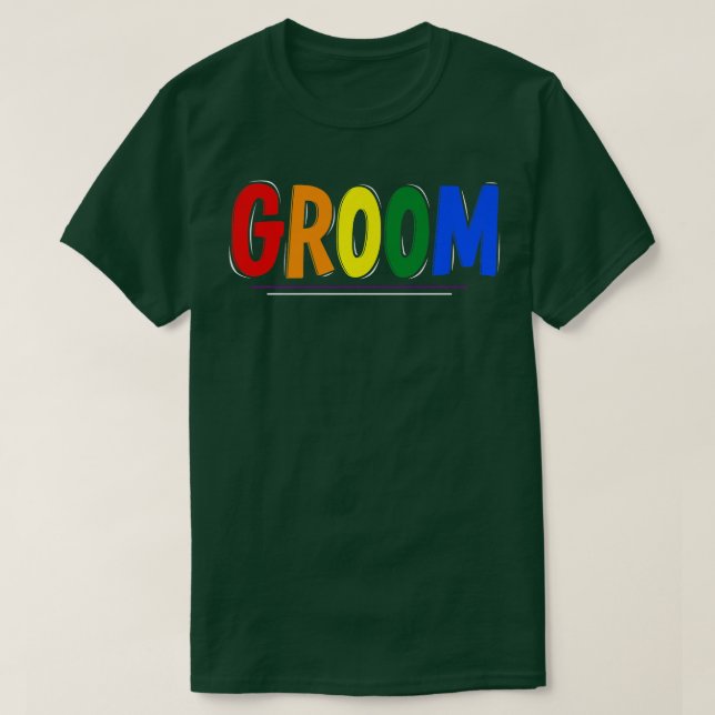 Camiseta BODA del Orgullo LGBTQ Groom (Diseño del anverso)