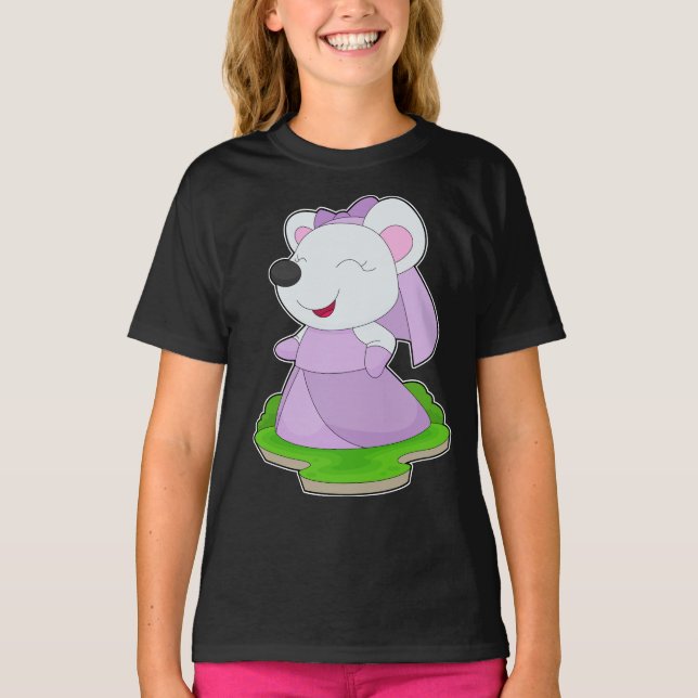 Camiseta Boda del velo de novia del ratón (Anverso)