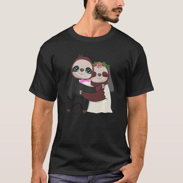 Camiseta Boda Día Matrimonio Sloth Herbivore Animal (Anverso)