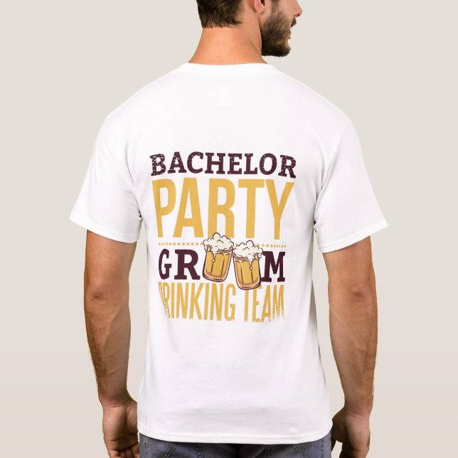 Camiseta Boda divertida del equipo de bebidas del grupo Bac (Reverso)