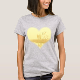 Camiseta Boda en la playa del corazón amarillo