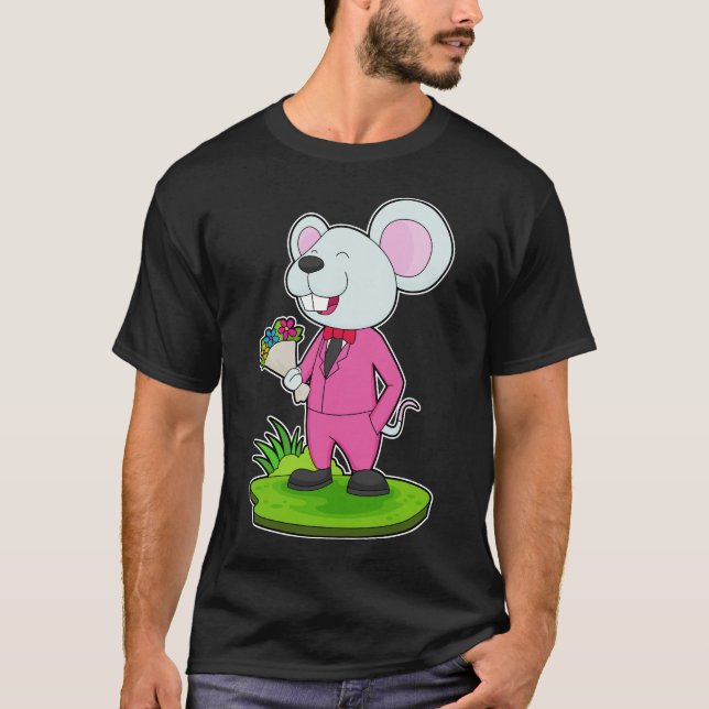 Camiseta Boda Floral Aseo Ratón (Anverso)
