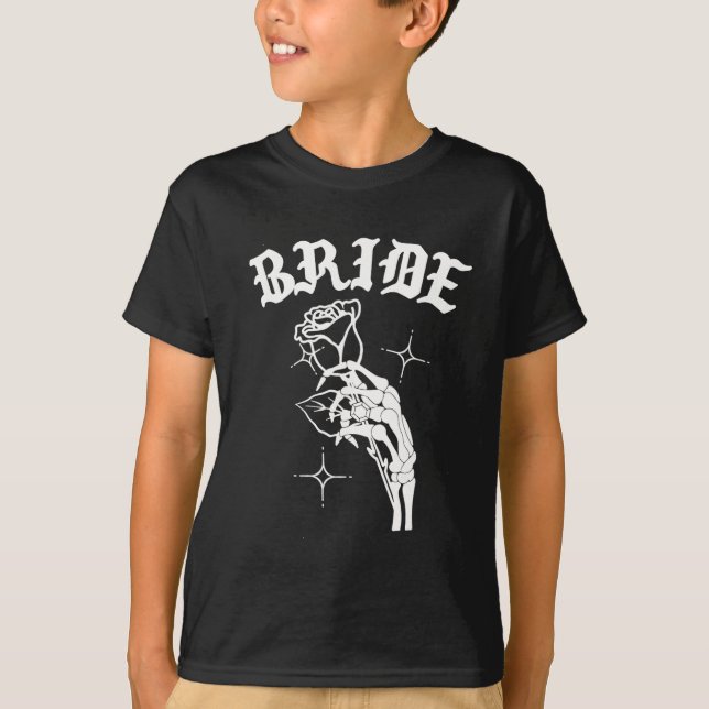 Camiseta Boda gótica Skeleton Bride Spooky Halloween Jus (Anverso)