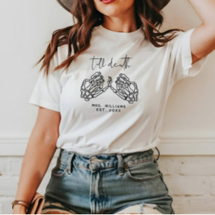 Camiseta Boda gótico personalizado hasta la muerte