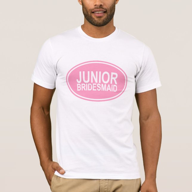 Camiseta Boda júnior de la dama de honor Oval Pink (Anverso)